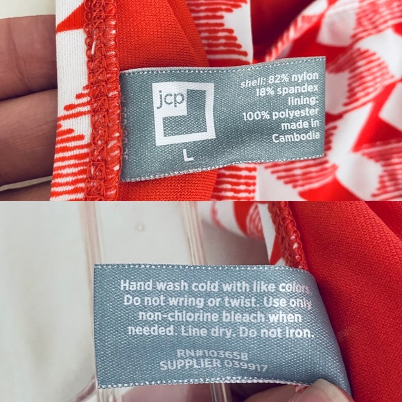 JCPenney NWT Geometric Boho Swim Ruched Side Bikini Bottom Large - Picture 6 of 6